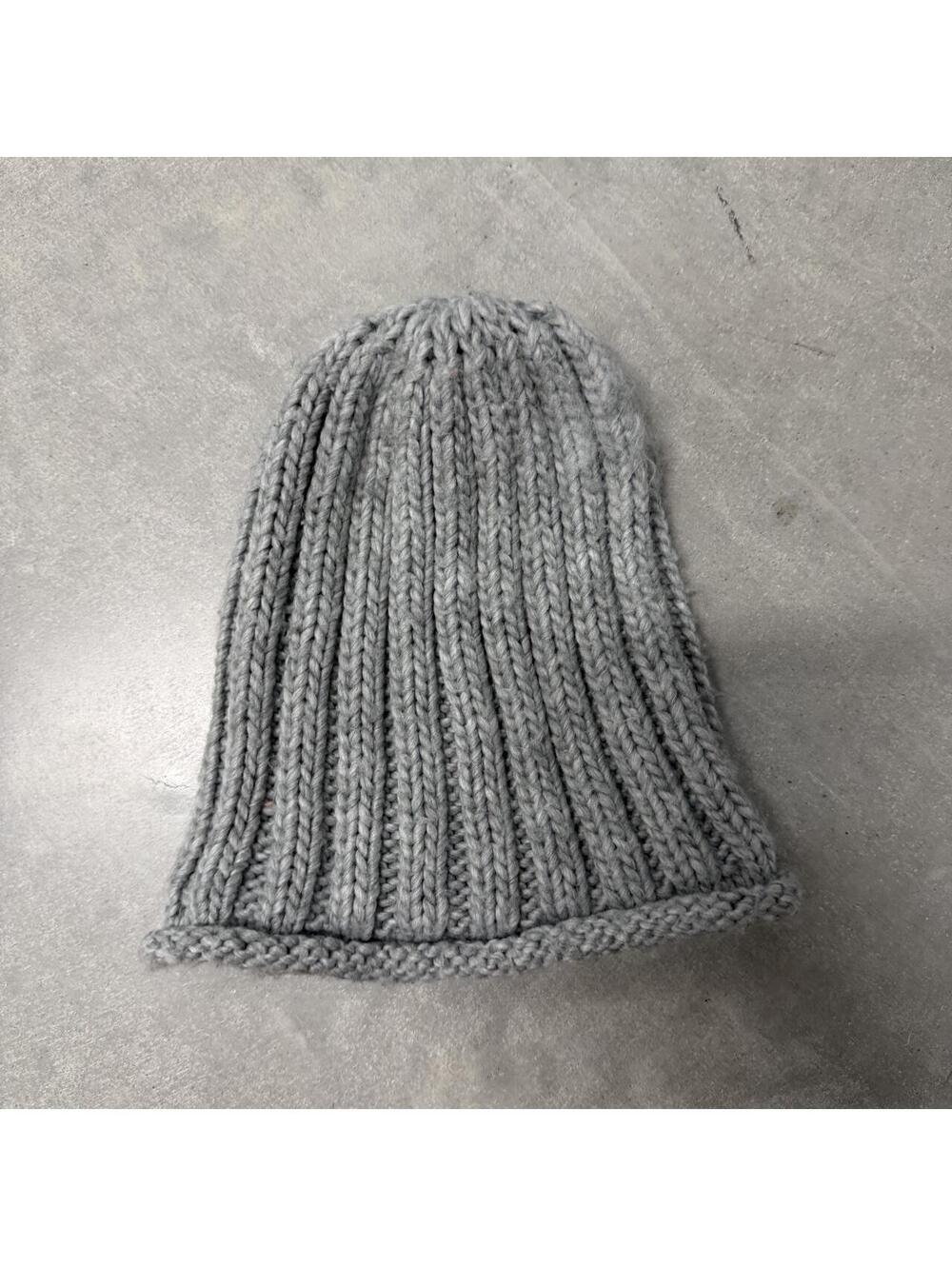 Free People Gray Rib Knit Beanie Slouchy Winter Hat One Size